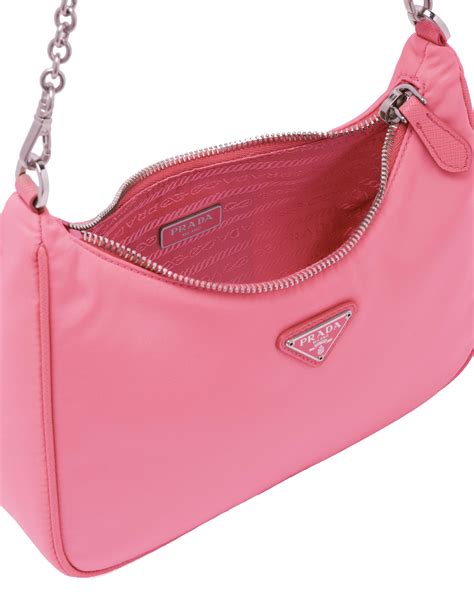 prada re-edition 2005 nylon shoulder bag pink|Prada nylon re edition.